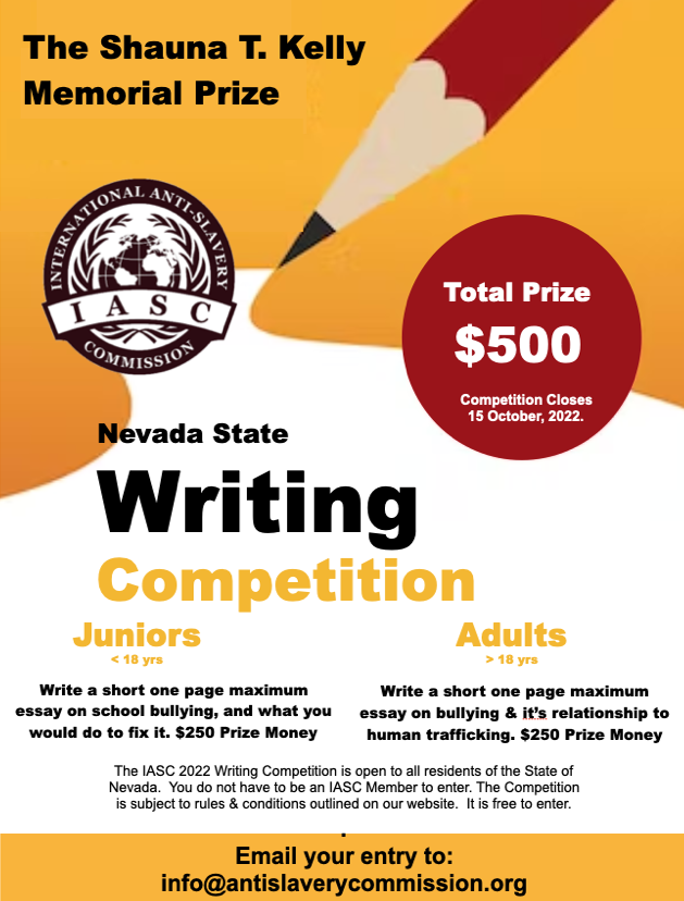 The Shauna T Kelly Nevada State Memorial Prize for Writing – Juniors & Adults